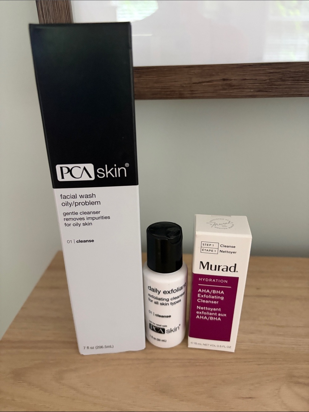 PCA Facial Wash Oily/Problem & Exfoliating Cleanser Plus Murad AHA/BHA Cleanser